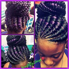 FB: Shaye Payne, stylist Quick And Easy Braided Hairstyles, Twisted Crown Braid, Easy Braided Hairstyle, 5 Strand Braid, Cornrow Updo Hairstyles, A Cute Hairstyle, Ghana Weaving, Easy Braided Hairstyles