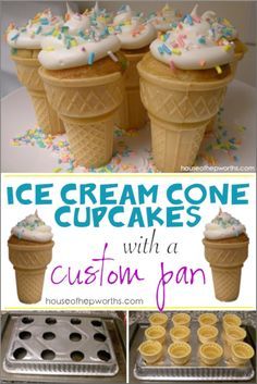 ice cream cone cupcakes with a custom pan