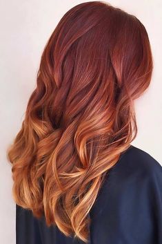 Copper Hair Ombre, Red Balayage Hair, Red Ombre Hair, Fire Hair, Strawberry Blonde Hair, Hair Color Shades