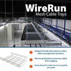 the wire run mesh cable trays are available in multiple sizes, colors and styles