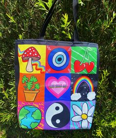 This practical, high-quality Tote Bag features original digital  artwork by me! Cherries Aesthetic, Aesthetic Bag, Colorful Tote Bags, Checker Board, Aesthetic Bags, Cocoa Beach, Yin Yang, Beach Bag, Evil Eye