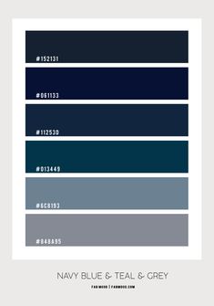 navy blue and gray color scheme with the text navy blue - teal & grey