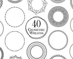 the top ten geometric wreaths are shown in black and white, with different designs