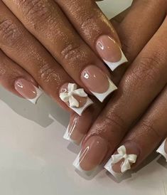 Short French Nails, French Tip Acrylic Nails, Short Square Acrylic Nails, Short Acrylic Nails Designs, Short Nail Designs, Pink Acrylic Nails, Square Acrylic Nails, Short Acrylic Nails