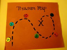 a piece of paper with the words treasure map on it