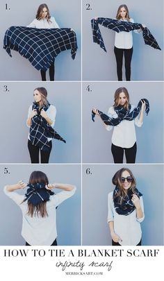 How to tie your blanket scarf into an infinity scarf Tie A Blanket Scarf, Outfit Ideaa, How To Wear A Blanket Scarf, Infinity Scarfs, Tie A Scarf, Ways To Wear A Scarf, Scarf Tying, How To Wear Scarves, Blanket Scarf