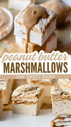 Wondering how to make marshmallow or looking for the best peanut butter marshmallow recipe?  These homemade peanut butter marshmallows are so much fun! This peanut butter marshmallow recipe makes marshmallows that are gorgeous, silky smooth, and impossibly soft.  They're one of my favorite spring desserts to make these days.  These aren't peanut butter flavored marshmallows using a flavor - they are actually filled with peanut butter and I know you'll love them! Peanut Butter Marshmallow, Spring Desserts, Best Peanut Butter, Homemade Peanut Butter, Desserts To Make, Marshmallows, Peanut Butter