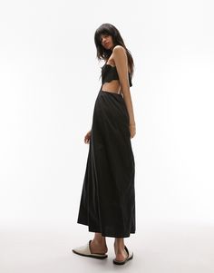 Dresses by Topshop Welcome to the next phase of Topshop Square neck Adjustable straps Shirred panel Cut-out waist Zip fastening Regular fit Topshop Black Dress, Festival Accessories, Scallop Edge, White Maxi Dresses, Scalloped Edge, Trending Now, Body Fit, Casual Fits, Top Trends