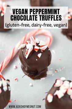 vegan peppermint chocolate truffles gluten - free, dairy - free, vegan