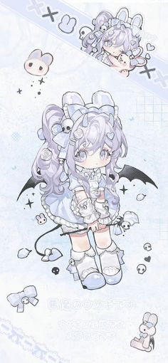 an anime character is standing in the snow with her hands on her chest and holding a bat