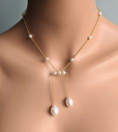 "White Broque Pearl on Gold Filled Chain Dangle Neckace, Modern Bridal Jewelry, Beach Wedding Necklace, June Birthstone. 16\"- 18\" * Processing time is 3-5 days.  * US orders are shipped first class mail. * International orders are shipped first class international. * Shipping upgrades are available at checkout. Thank you for visiting my listing! Have a wonderful day!" Wedding Pearl Lariat Necklace With Dangle, White Pearl Lariat Necklace For Wedding, White Necklace With Adjustable Chain For Wedding, White Dangle Backdrop Necklace With Adjustable Chain, Adjustable White Lariat Necklace For Wedding, White Adjustable Lariat Necklace For Wedding, White Bridal Necklace With Adjustable Chain For Anniversary, White Pearl Drop Lariat Necklace For Wedding, White Dangle Bridal Necklace For Anniversary