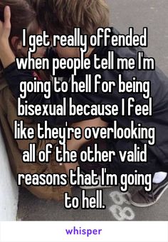 two people hugging each other with the caption i get really offended when people tell me i'm going to hell for being