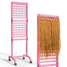 Features: Customized Hair RackYou can assemble it as you like, making it one-sided or two-sided, setting these pegs higher or lower! Enjoy the utmost flexibility to realize your hair styling needs. The adjustable design perfectly caters to a comfortable sitting or standing height. Large Capacity Comes with a large capacity of 280 pegs, providing you with ample storage space for all your braiding hair needs. Even when working on large projects, you can keep all your braiding hair organized and ea Hair Room At Home, Hair Rack, Hair Product Organization, Hair Holder, Braid Tool, Thread Holder, Professional Hairstylist, Hair Braiding, Business Hairstyles