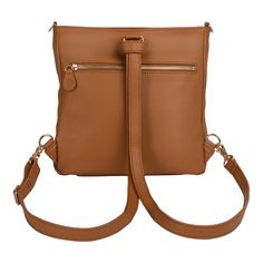 This small crossbody carry is the perfect size to take all your essentials with you on the go without sacrificing organization or space. Perfect for date night, running errands sans kiddos, or a girls’ night out, The McKenna is crafted with our luxurious vegan leather with Lily Jade quality enhanced durability and plush stain and water-resistant liner and comes with a one-year structural warranty and a 6-month vegan leather warranty. Pockets: Front slip: 6.75"(W)x4.75"(D) Front zip; 7.5"x7.5" On Trendy Leather Crossbody Backpack For On-the-go, Crossbody Backpack With Cell Phone Pocket For On-the-go, Chic Crossbody Leather Backpack For Travel, Chic Leather Crossbody Backpack For Travel, Versatile Leather Backpack With Cell Phone Pocket, Versatile Leather Backpack With Cell Phone Pocket For Everyday, On-the-go Crossbody Backpack With Detachable Strap, Leather Crossbody Backpack For Errands With Zipper, Versatile Leather Crossbody Backpack With Detachable Strap