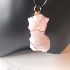 Wire Wrapped Rose Quartz Pendant Necklace Rose Quartz Pendant Lady Pendant Lady Body Pendant Goddess Pendant Elegant Pink Wire Wrapped Crystal Necklace, Feminine Pink Crystal Necklace As Gift, Feminine Pink Crystal Necklace Gift, Pink Rose Quartz Wire-wrapped Necklace, Pink Wire Wrapped Necklace, Pink Rose Quartz Wire Wrapped Necklace, Pink Wire Wrapped Crystal Pendant Necklace, Wire Wrapped Rose, Rose Quartz Pendant Necklace