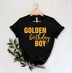 Golden Birthday Girl and Boy Shirt, Birthday Party Gift, Girls Golden Birthday T shirt, Golden Boy Birthday Tee, Golden Birthday Party Shirt ✨ Thank you for shopping! BEST WAY TO ORDER 1. Select the size(Please make sure to check our size chart) 2. Select the color 3.Add a note to seller when checking out with any special requests UNISEX SHIRTS -Unisex t shirt fits like a well-loved favorite, featuring a crew neck, short sleeves and designed with superior airlume combed and ring-spun cotton-poly Gold Tops With Letter Print For Gifts, Gold Letter Print T-shirt For Birthday, Gold T-shirt With Letter Print For Birthday, Gold Letter Print T-shirt For Party, Gold Top With Graphic Print For Birthday, Gold Graphic Print Top For Birthday, Gold Top With Graphic Print, Golden Birthday Party, Golden Birthday Parties