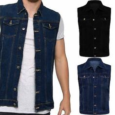 Great shopping ideas for Men๏ฟฝs Denim Jacket Cotton Classic Trucker Jeans Retro Western Style Waistcoat, Jackets Casual Button-up Vest Outerwear, Sleeveless Denim Jacket With Pockets For Fall, Summer Dark Wash Outerwear With Buttons, Sleeveless Dark Wash Cotton Outerwear, Classic Fitted Denim Vest With Pockets, Sleeveless Denim Jacket With Buttons For Fall, Fall Sleeveless Denim Jacket With Buttons, Summer Denim Outerwear With Snap Buttons, Casual Sleeveless Dark Wash Outerwear