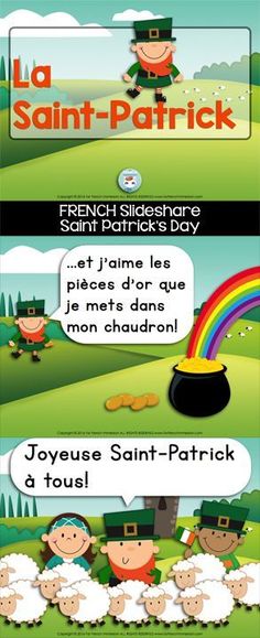 an image of saint patrick's day in french