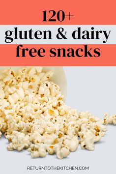 Eating a gluten and dairy free diet whether it is for allergies or intolerance can be a difficult adjustment. Whether you have a gluten sensitivity, dairy sensitivity or both this list of delicious recipes and snacks will come in handy for snack time. This list of 120+ Gluten Free Dairy Free Snacks includes store-bought options and recipes you can make at home! Sweet, salty, savory, crispy, chewy… we included it all in this list. Gluten Free And Dairy Free Snacks, Healthy Gluten Free Dairy Free Snacks, Non Dairy Gluten Free Recipes, Gluten Free Salty Snacks, Dairy Free Gluten Free Snacks, Wheat And Dairy Free Recipes, Dairy And Gluten Free Snacks, Gluten Free Snacks Ideas, Salt Free Snacks