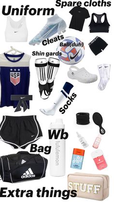 an image of the contents of a sports bra and other items that are in english