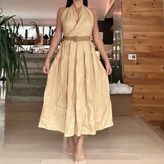 - Size: Us 4 - 100% Linen - Midi Summer Dress - Leather Belt - Brand New Chic Calvin Klein Spring Maxi Dress, Calvin Klein Beach Dresses, Calvin Klein Summer V-neck Midi Dress, Calvin Klein A-line Midi Dress For Spring, Elegant Calvin Klein Dress For Day Out, Calvin Klein Summer V-neck Dress, Calvin Klein A-line Midi Summer Dress, Calvin Klein A-line Midi Dress For Summer, Calvin Klein Sleeveless Maxi Dress For Spring