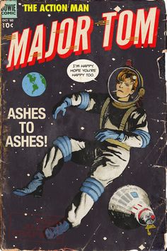 an old comic book cover with the caption's name major tom