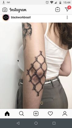 a woman's arm with barbed wire on it and the words instagramm blackworkbrazi