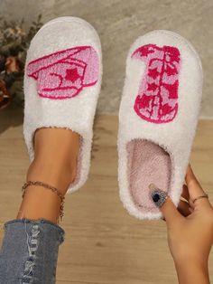 Women's Pink Cowboy Hat High-Heeled Boots Western Cowboy Plush Slippers Shape     Cartoon,Plain    Women Shoes, size features are:Bust: ,Length: ,Sleeve Length: Shape Cartoon, Pink Cowboy Hat, Pink Cowboy, Chapeau Cowboy, Plush Slippers, Boots Western, Fuzzy Slippers, Cosplay Dress, House Slippers