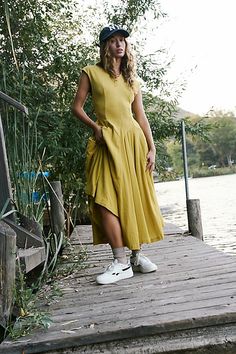 European Closet, Sundress Outfit, Dresses Sundresses, Casual Sundress, Midi Sundress, Sporty Sneakers, Mini Sweater Dress, Fall 2023, Long Dresses