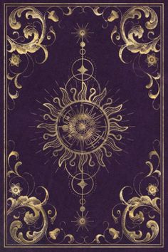 an ornate purple and gold book cover