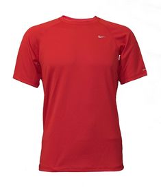 Nike Men's Dri-Fit Drifit Athletic Performance Run Running UV SPF 40+ Red Shirt Features: Authentic Nike Brand new with tags Crewneck with interior taping Reflective screen printed tee Imported Machine Wash Fabric: Dri-Fit Polyester Nike Go-dry T-shirt, Functional Red Crew Neck Top, Red Crew Neck Top, Nike Brand, Athletic Performance, Red Tshirt, Red Shirt, Nike Running, Active Wear Tops