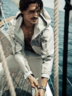 Jarrod Scott, Boat Photoshoot, Sailing Fashion, Gq Australia, Boat Fashion, Time And Tide, Gents Fashion, Mens Editorial, French Models