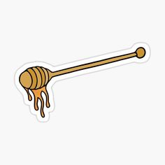 a honey dripping from a wooden spoon sticker