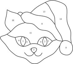 a cat with a santa hat on it's head is shown in the shape of a