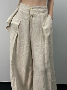 Casual Plain Regular Fit Linen Pants | stylewe Fitted Linen Pants, Linen Pants For Women, Wardrobe Aesthetic, 2025 Fashion, Straight Pants, Linen Pants, Spring And Fall, Wabi Sabi, Craft Ideas