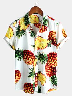 Summer Vacation Shirt With Pockets, Summer Short Sleeve Button-up Shirt With Pockets, Summer Button-up Short Sleeve Shirt With Pockets, Short Sleeve Button-up Shirt With Pockets For Summer, Summer Collared Printed Shirt, Summer White Camp Shirt With Pockets, Summer Hawaiian Printed Button-up Shirt, White Summer Camp Shirt With Pockets, Summer Hawaiian Button-up Shirt For Vacation