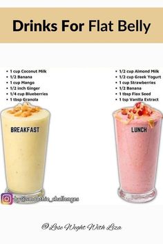 Healthy Diet Smoothies, Flat Belly Smoothie, Smoothies Vegan, Super Smoothies, Diet Smoothie Recipes, Natural Detox Drinks