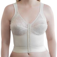 PRICES MAY VARY. Country of origin: Imported Care: Hand wash cold, only non-chlorine bleach when needed; Do not tumble dry, iron or dry clean Superior back support to eliminate ‘Back Fat’ Long Line midriff shaper; Side supports to keep garment in place The support you need with the comfort you want, this Back Support Longline Posture Bra offers a bit of everything-from gently padded cups to extra side support to tummy shapewear. With a front hook-and-eye closure, this bra has softly padded cups Posture Bra, Shoulder Strain, Long Line Bra, Bra Image, Shapewear Tops, Waist Trainer Corset, Better Posture, Lounge Lingerie, Longline Bra