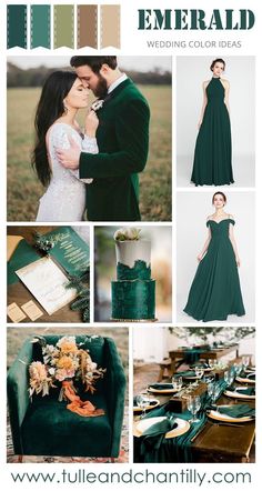 the emerald green wedding color scheme