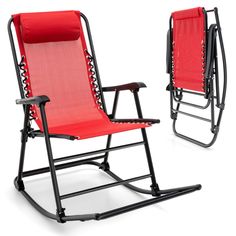 PRICES MAY VARY. [Folding Design & No Assembly Required]: This rocking camping chair can be expanded and folded without any tools, making it more convenient to use. Thanks to the compact size and folding design, it is easy to store the chair when not in use for space-saving. Folded size: 25” x 8” x 41”(L x W x H). [Ergonomic Design for Comfort]: This patio rocking lawn chair with wide seat and double bungee cord helps release body tension and stress. The cozy armrest and high back with headrest Portable Camping Chair, Folding Rocking Chair, Chair With Footrest, Sun Chair, Patio Rocking Chairs, Zero Gravity Chair, Gravity Chair, Outdoor Rocking Chairs, Camping Chair