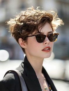 Pixie Cut for Wavy Hair: Effortlessly Chic Styles and Tips for Perfect Maintenance Wavy Short Hair Styles, Short Haircut Ideas For Wavy Hair, Pixie For Wavy Hair, Womens Pixie Haircut, Short Wavy Pixie Haircut, Boyish Haircut For Women, Short Hair Curly Styles, Pixie Cut Wavy Hair, Wavy Pixie Haircut