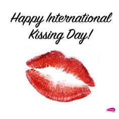 a red lipstick with the words happy international kissing day