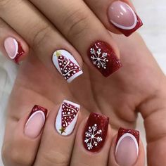 Super Cute And Stylish Ships In 5-10 Business Days Navidad Nails, Nail Swag, Stick On Nails, Christmas Nail Designs, Christmas Nail