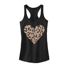 Wild style is yours in this juniors' leopard heart tank top. Wild style is yours in this juniors' leopard heart tank top. ScoopneckFABRIC & CARE Cotton, polyester Machine wash Imported Size: X Small. Color: Black. Gender: female. Age Group: adult. Material: Polyester|Cotton. Heart Tank Top, Top Top, Gender Female, Tank Top Fashion, Leopard Print, Age Group, Tank Top, Tops & Tees, Top Outfits