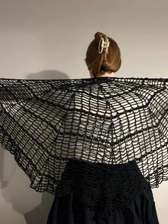 Perfect for Halloween or Cosplay. Large Spider Web Shawl Handmade Crochet Shawl Cotton + Bamboo Blend yarn Wingspan approx - 224cm Spider Web Shawl, Large Spiders, Crocheted Shawl, Crochet Shawl, Spider Web, Shawls And Wraps, Handmade Crochet, Scarf Wrap, Scarf Accessory