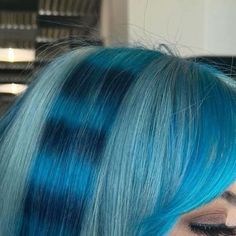 Blue Hair With Light Blue Highlights, Blue Hair With Blue Highlights, Dimensional Blue Hair, Blond And Blue Hair, Blue Green Hair Color, Blue And Brown Hair, Blue And Silver Hair, Teal And Purple Hair