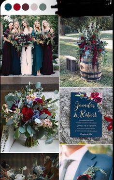 the wedding color scheme is red, green and blue