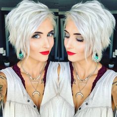 11+ Best Platinum Blonde Hair Color Ideas - Page 10 of 12 - The Styles | The Styles | 2017 The Best Style for Women Cheveux Courts Colorés, Cheveux Courts Femmes, Modele Cheveux Court, Coiffure Simple Et Rapide, Cheveux Courts Blonds, Coupe Et Couleur, Coiffures Coupes De Cheveux, Modèles De Cheveux