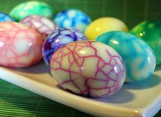 an image of colorful eggs on a plate with caption that reads recipe galore