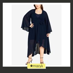 in stock Design City, Chic Plus Size, Versatile Dresses, Night Looks, Maxi Dress With Sleeves, City Chic, Trendy Plus Size, Fashion Model, Chiffon Fabric